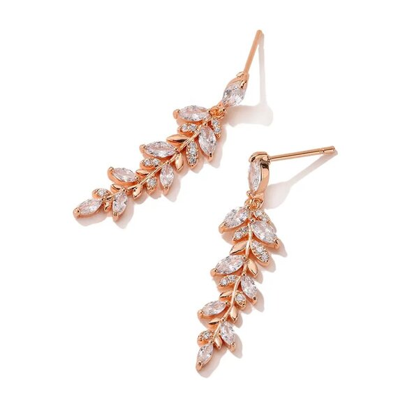 Whisperly Dangle Earrings Wedding Prom Fashion Jewelry, ROSE GOLD - Picture 1 of 2